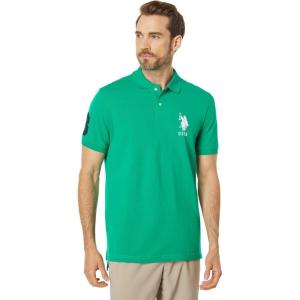 U.S. Polo Assn. Mens Solid Pique Polo Shirt(Deep Green)