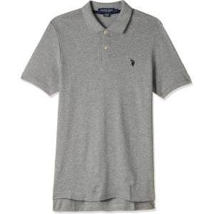 U.S. Polo Assn. Mens Solid Pique Polo Shirt(Heather Gray)