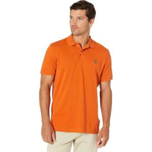 U.S. Polo Assn. Mens Solid Pique Polo Shirt(Iron Rust)