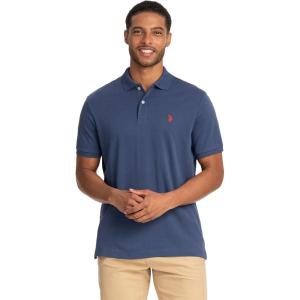 U.S. Polo Assn. Mens Solid Pique Polo Shirt(Oceana Blue)