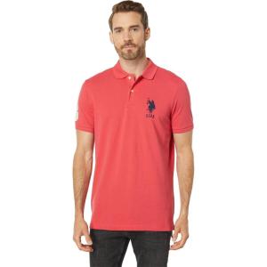 U.S. Polo Assn. Mens Solid Pique Polo Shirt(Winterberry)