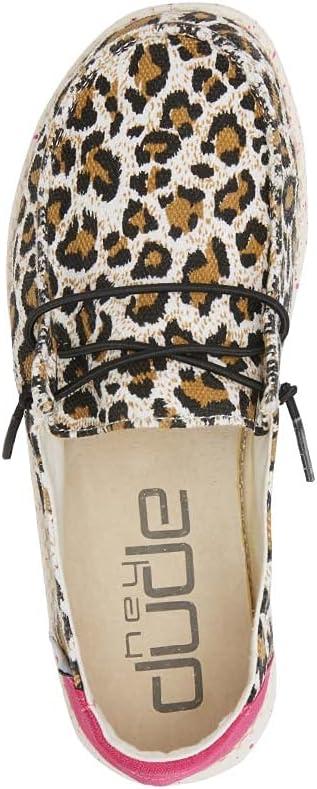 imageHey Dude Girls Wendy Youth Multiple Sizes ampamp Colors Girls Shoes Girls Lace Up Loafers Lightweight ampamp ComfortableCheetah