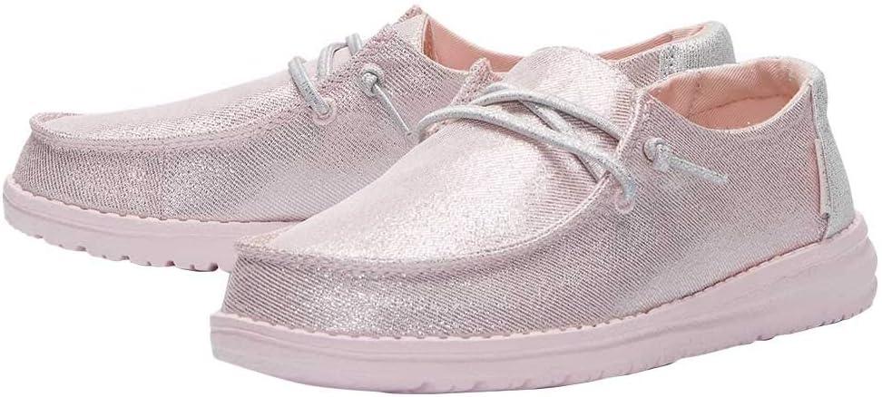 imageHey Dude Girls Wendy Youth Multiple Sizes ampamp Colors Girls Shoes Girls Lace Up Loafers Lightweight ampamp ComfortableSparkling Pink