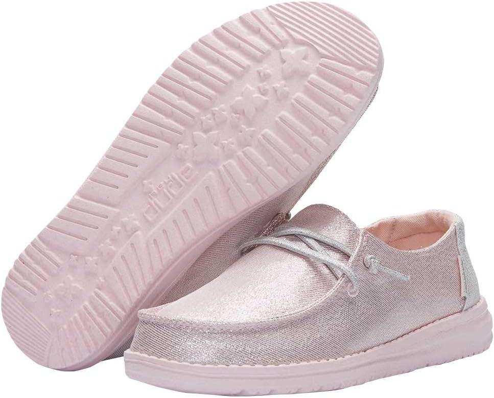 imageHey Dude Girls Wendy Youth Multiple Sizes ampamp Colors Girls Shoes Girls Lace Up Loafers Lightweight ampamp ComfortableSparkling Pink