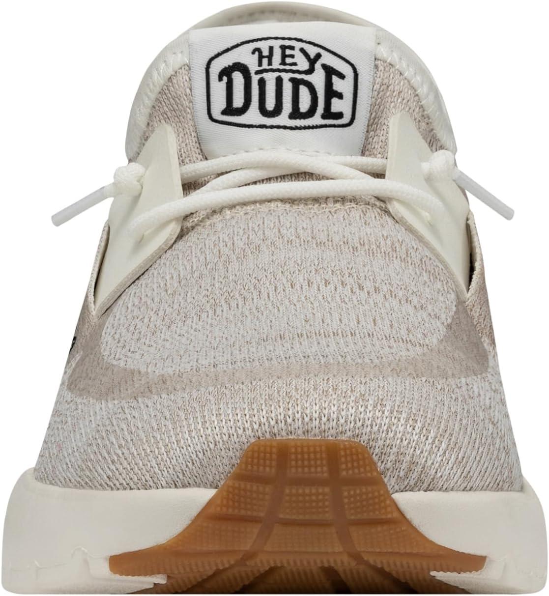 imageHey Dude Sirocco Dual Knit Sneakers for Men Removable Foam Insole Textile Upper RoundToe DesignWhite