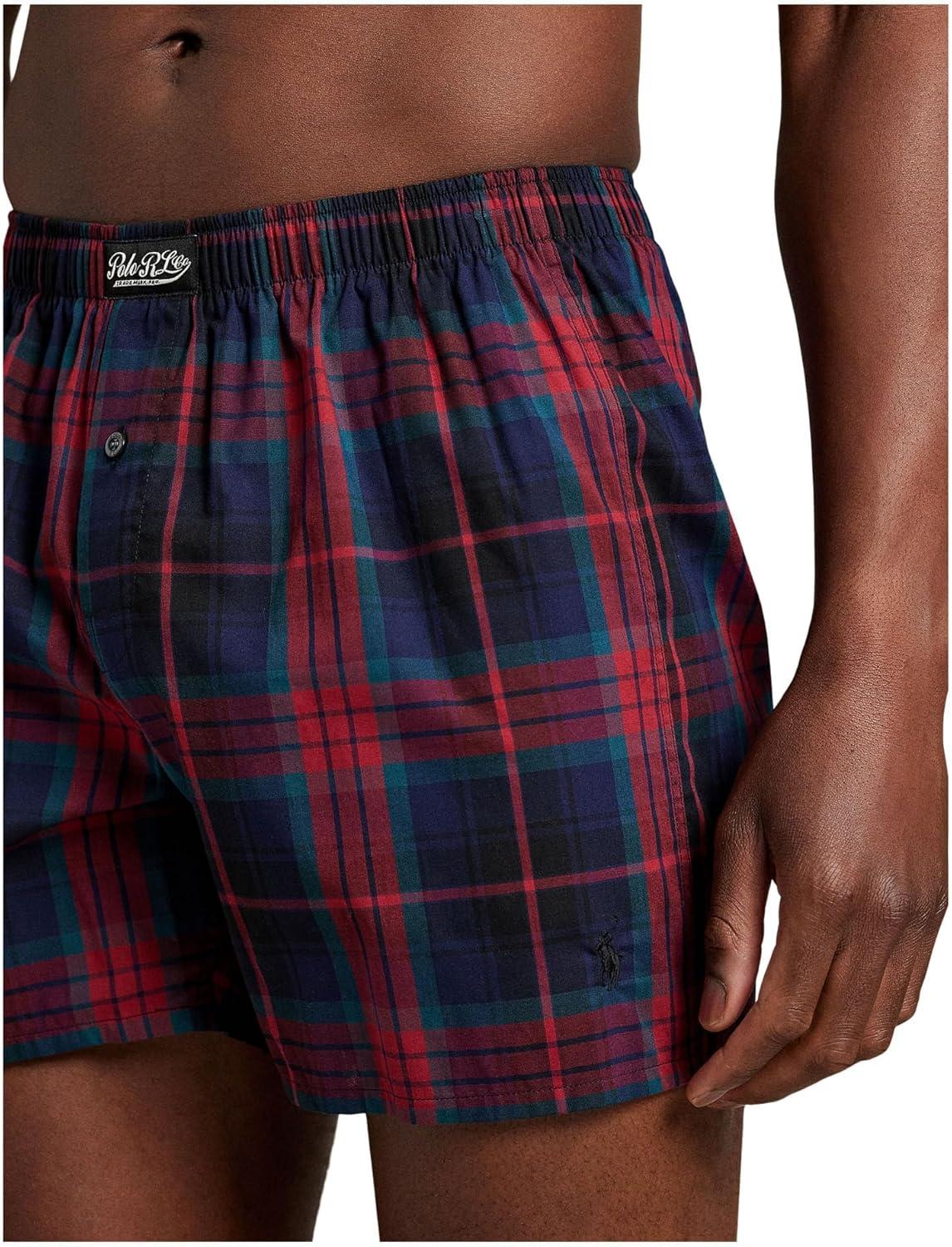 imagePOLO RALPH LAUREN mens Hanging Woven BoxerSki TartanPolo Black Pp