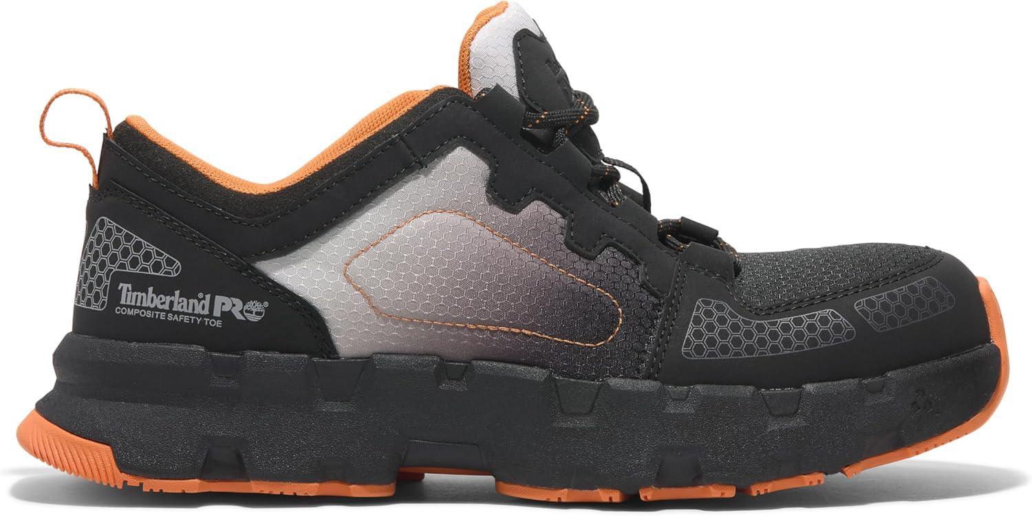 imageTimberland PRO UnisexAdult Powertrain Ev Composite Safety Toe Industrial Athletic Work ShoeGreyOrange