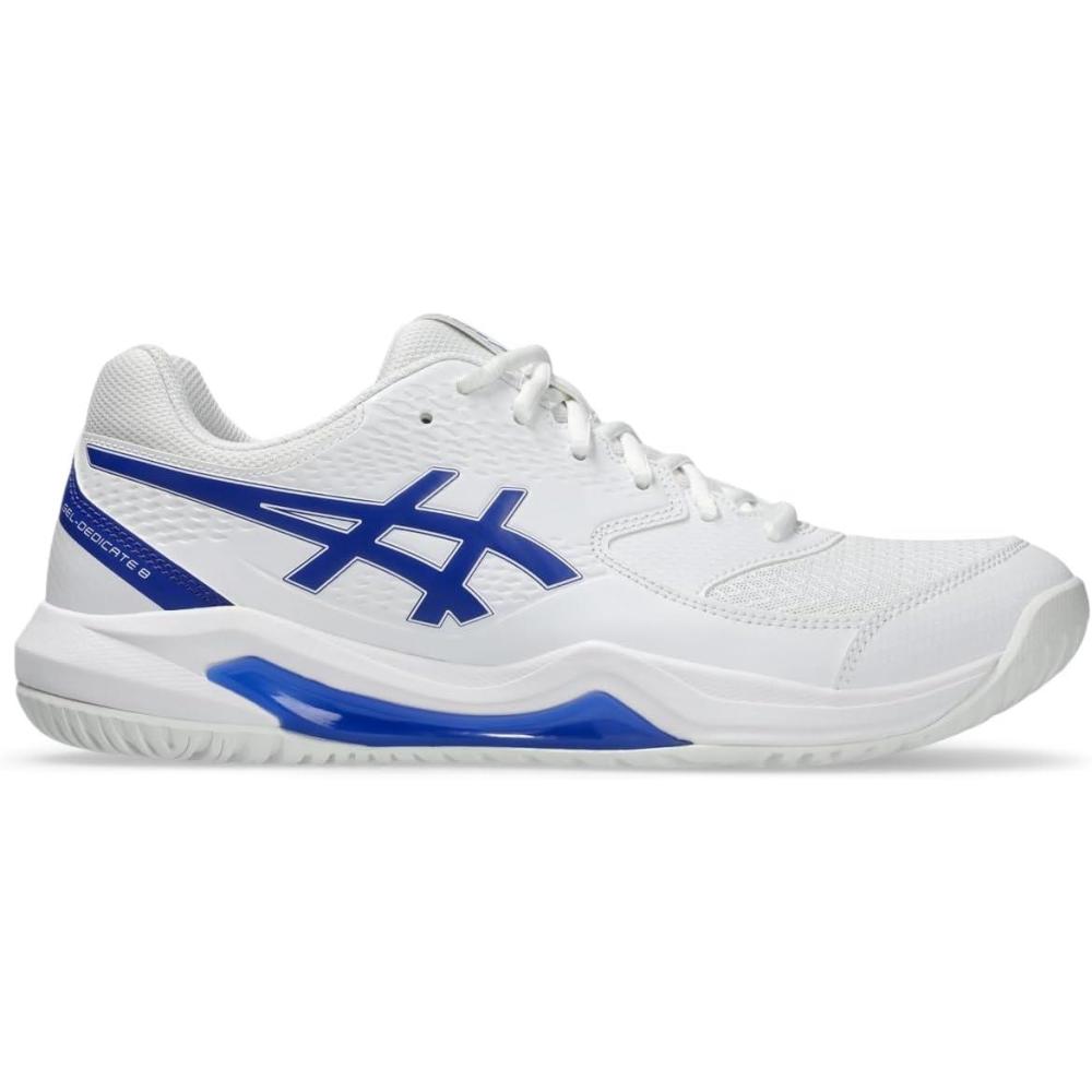 imageASICS Mens GelDedicate 8 Tennis ShoesWhiteDark Cobalt