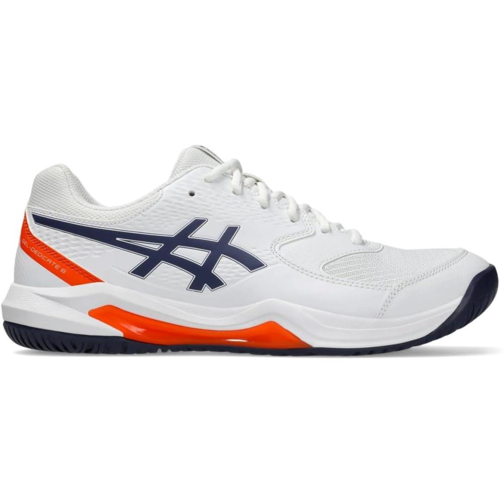 imageASICS Mens GelDedicate 8 Tennis ShoesWhiteIndigo Fog