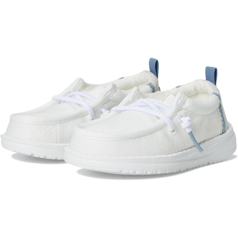 imageHEYDUDE Boys Wally Summer Linen Toddler LoaferWhiteStone Grey