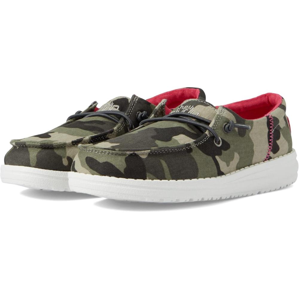 imageHey Dude Girls Wendy Youth Multiple Sizes ampamp Colors  Girls Shoes  Girls Lace Up Loafers  Lightweight ampamp ComfortableFunk Camo