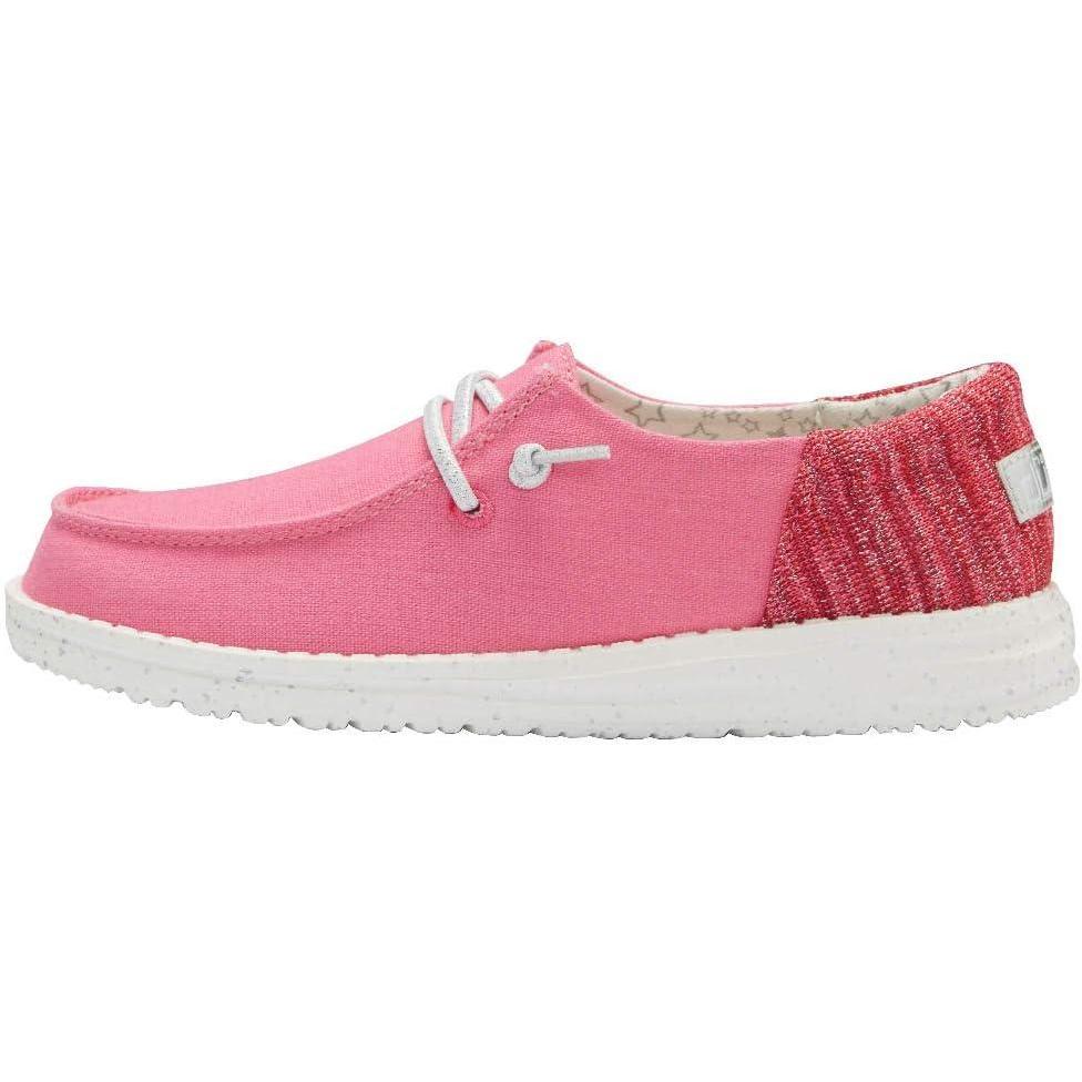 imageHey Dude Girls Wendy Youth Multiple Sizes ampamp Colors  Girls Shoes  Girls Lace Up Loafers  Lightweight ampamp ComfortableFunk Fuxia