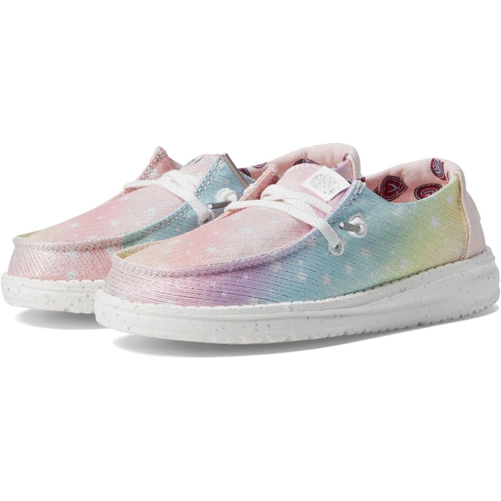 imageHey Dude Girls Wendy Youth Multiple Sizes ampamp Colors  Girls Shoes  Girls Lace Up Loafers  Lightweight ampamp ComfortableSilverMulti