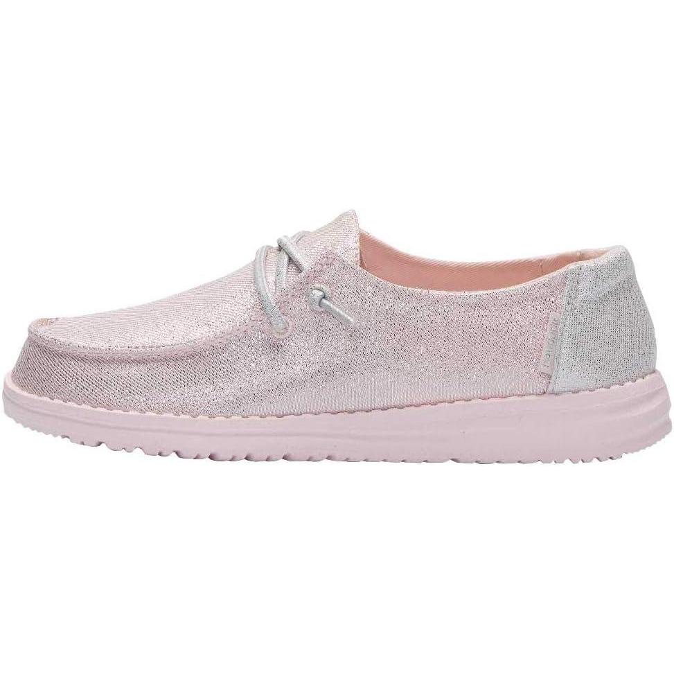 imageHey Dude Girls Wendy Youth Multiple Sizes ampamp Colors  Girls Shoes  Girls Lace Up Loafers  Lightweight ampamp ComfortableSparkling Pink