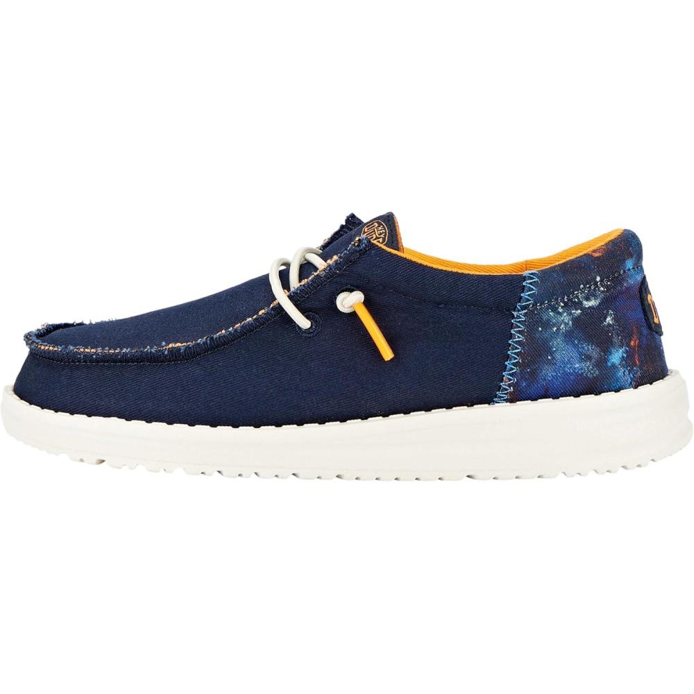 imageHey Dude Kids Wally Funk Splatter Little KidBig Kid  Shoes for Kids  Canvas Upper  Soft Cotton LiningNavy