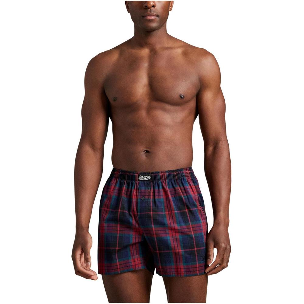 imagePOLO RALPH LAUREN mens Hanging Woven BoxerSki TartanPolo Black Pp