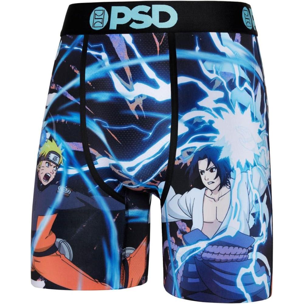 imagePSD Mens Boxer Briefs  Cartoons Standard Length Underwear Pack ampamp Singles Breathable Moisture Wicking Boxer Briefs for MenNaruto Duel