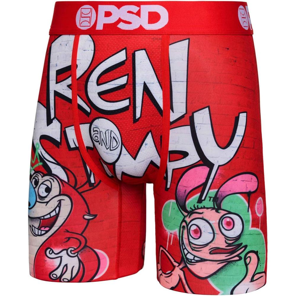 imagePSD Mens Boxer Briefs  Cartoons Standard Length Underwear Pack ampamp Singles Breathable Moisture Wicking Boxer Briefs for MenRs Graffiti