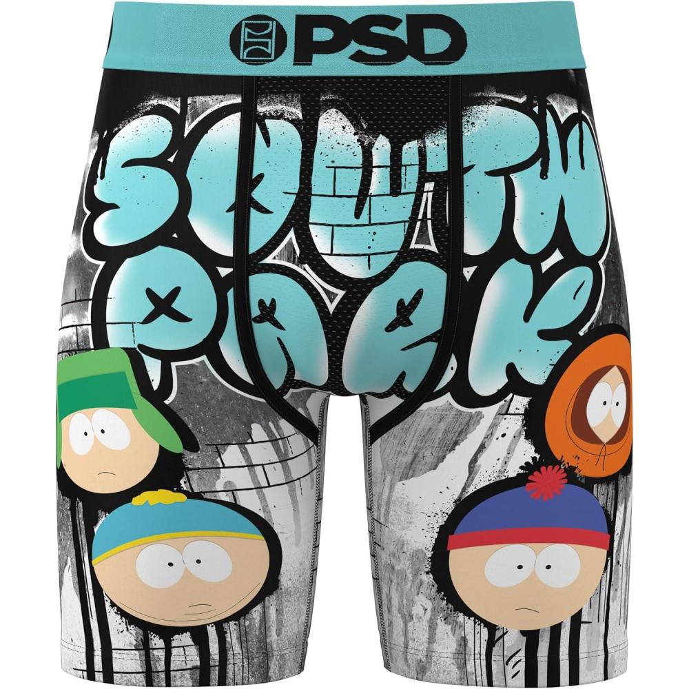 imagePSD Mens Boxer Briefs  Cartoons Standard Length Underwear Pack ampamp Singles Breathable Moisture Wicking Boxer Briefs for MenSouthpark Streets