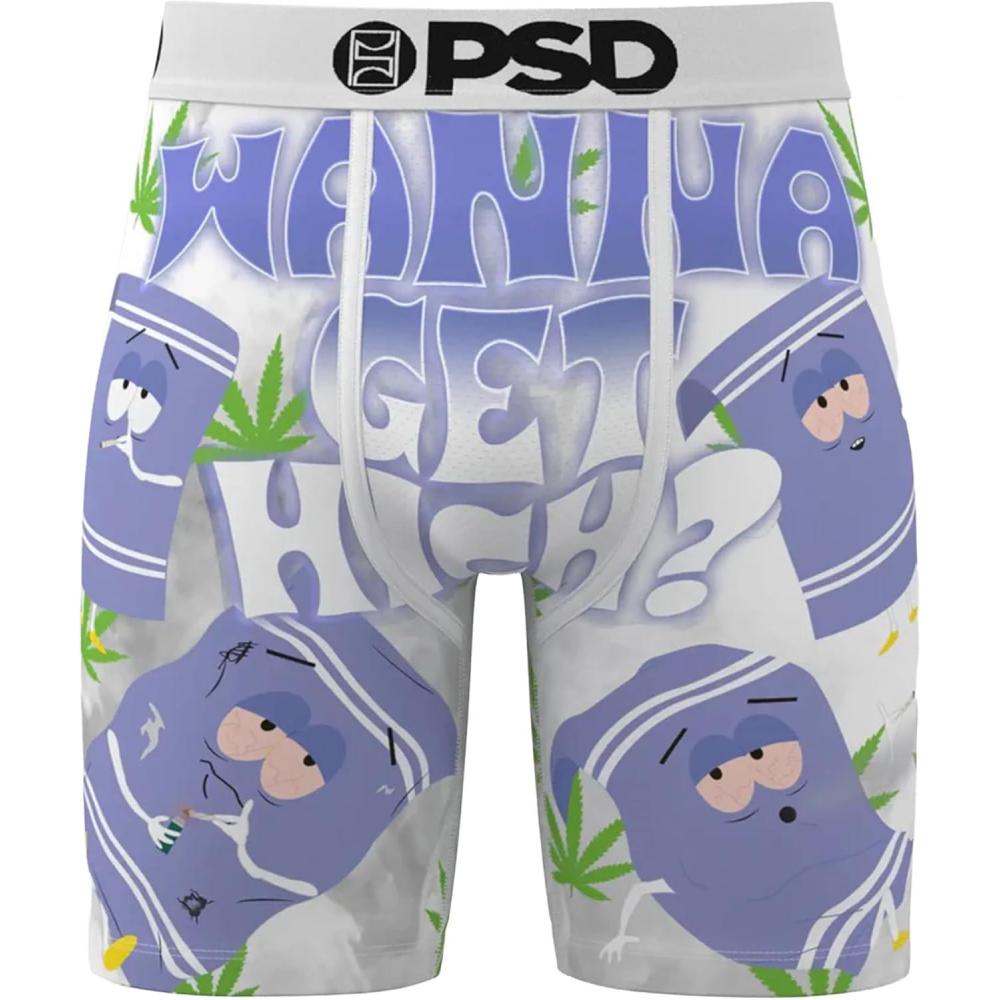 imagePSD Mens Boxer Briefs  Cartoons Standard Length Underwear Pack ampamp Singles Breathable Moisture Wicking Boxer Briefs for MenSp Getting High