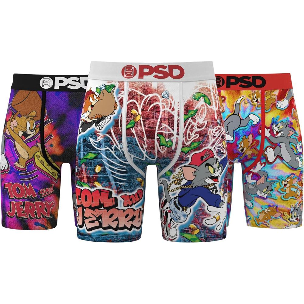 imagePSD Mens Boxer Briefs  Cartoons Standard Length Underwear Pack ampamp Singles Breathable Moisture Wicking Boxer Briefs for MenTj Chase 3pack