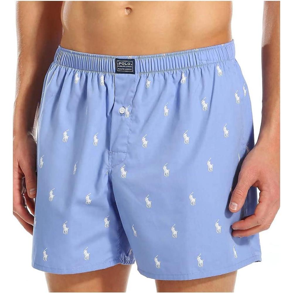 imagePolo Ralph Lauren Mens All Over Pony Player Woven BoxerBeach Blue