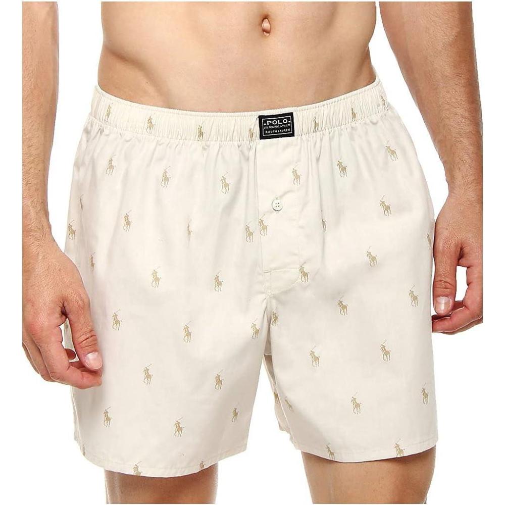 imagePolo Ralph Lauren Mens All Over Pony Player Woven BoxerBeach StoneKhaki