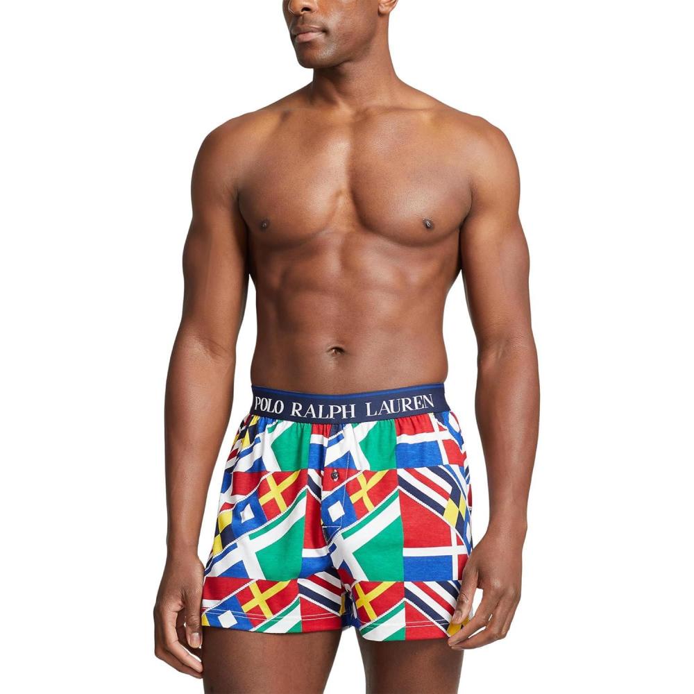 imagePolo Ralph Lauren Mens Exposed Waistband Knit BoxerMulti