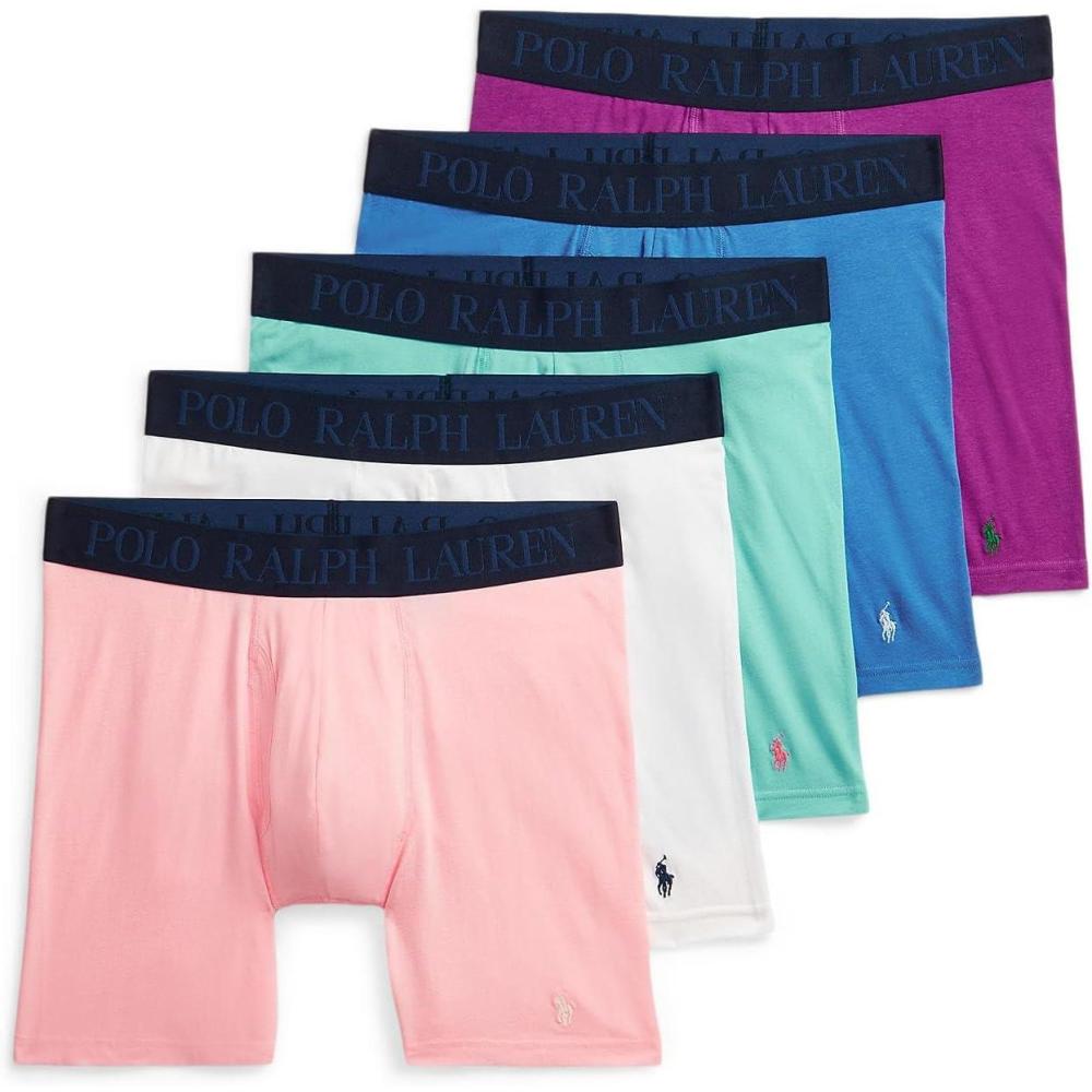 imagePolo Ralph Lauren mens Cotton Modal Boxer BriefCarmel PinkWhitePerfect TurquoiseMaidstone BluePurple Dawn