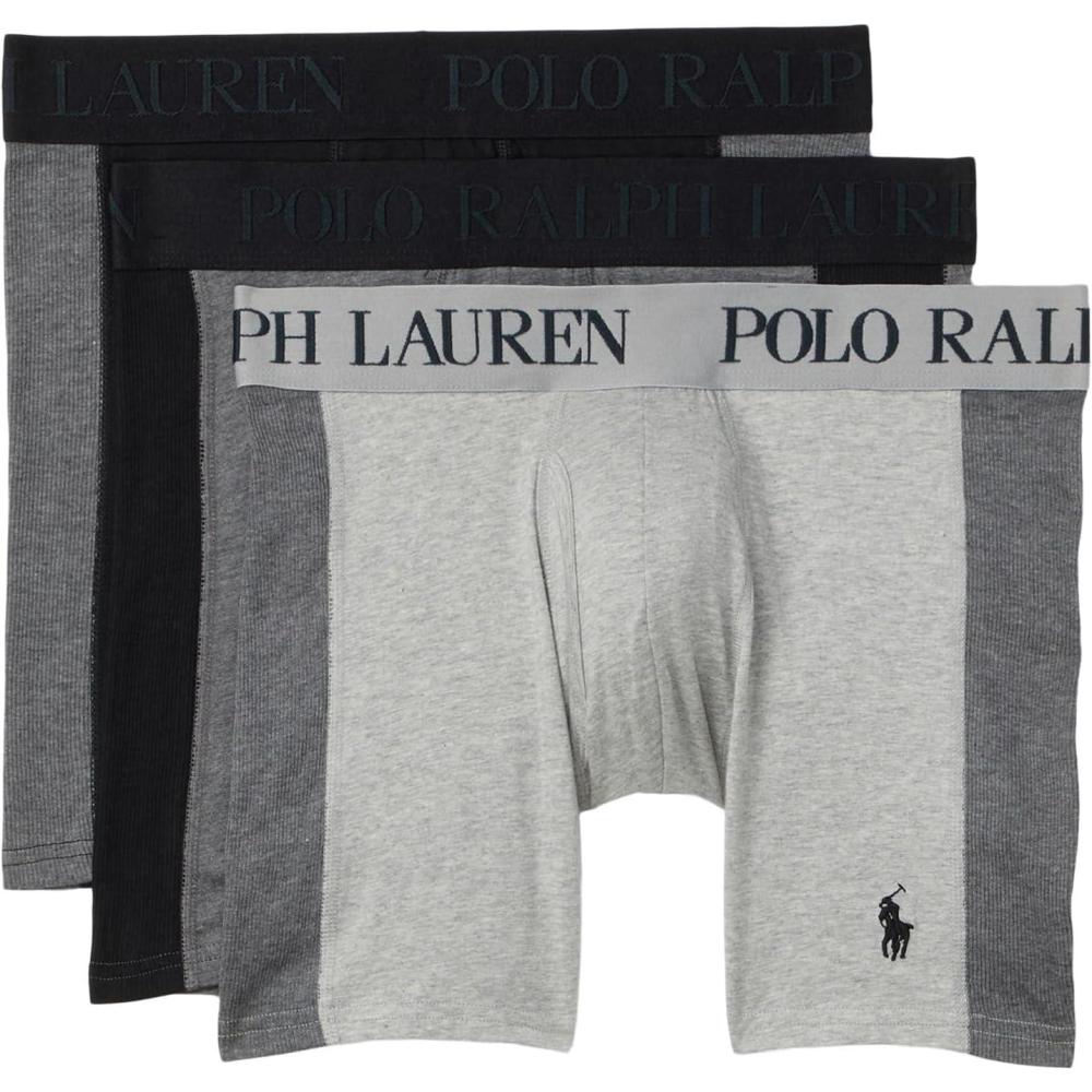 imagePolo Ralph Lauren mens Cotton Modal Boxer BriefCharcoal HeatherAndover HeatherPolo Black
