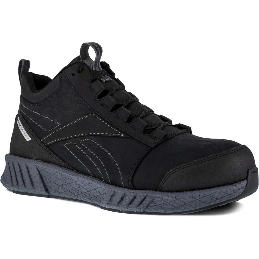 imageReebok Mens Fusion Formidable Mid Slip Resistant Composite Toe Work Safety Shoes Casual BlackBlack