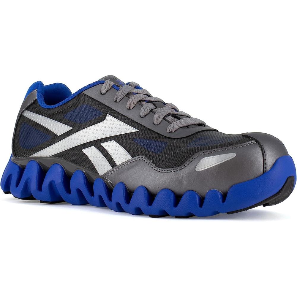 imageReebok Work Mens Zig Pulse Work EH Comp Toe Athletic Work ShoeGreyBlue