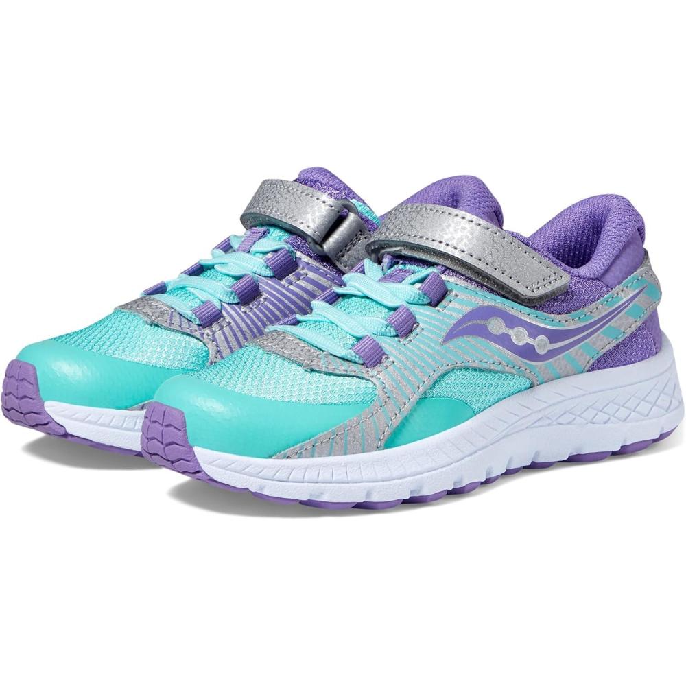 imageSaucony UnisexChild Velocer aC Sneaker Little Big KidMintPurple