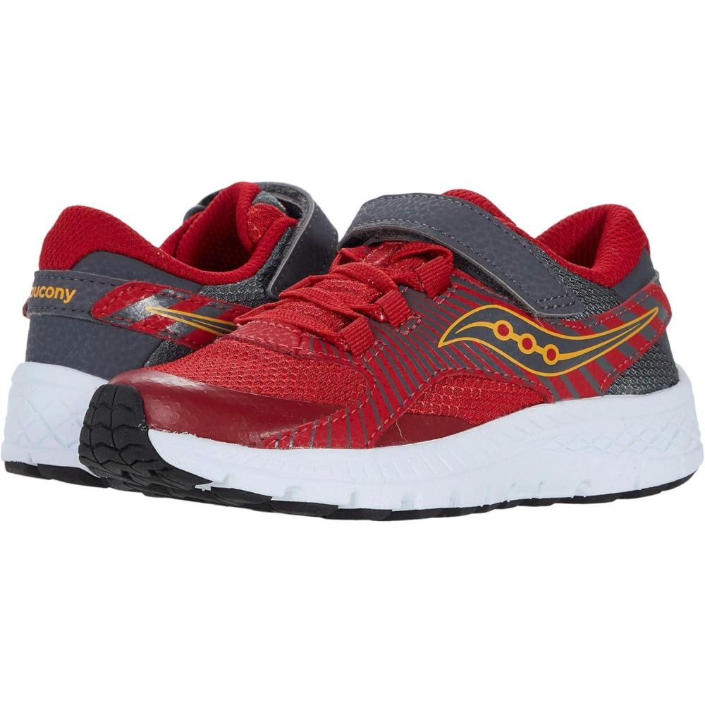 imageSaucony UnisexChild Velocer aC Sneaker Little Big KidRedGrey