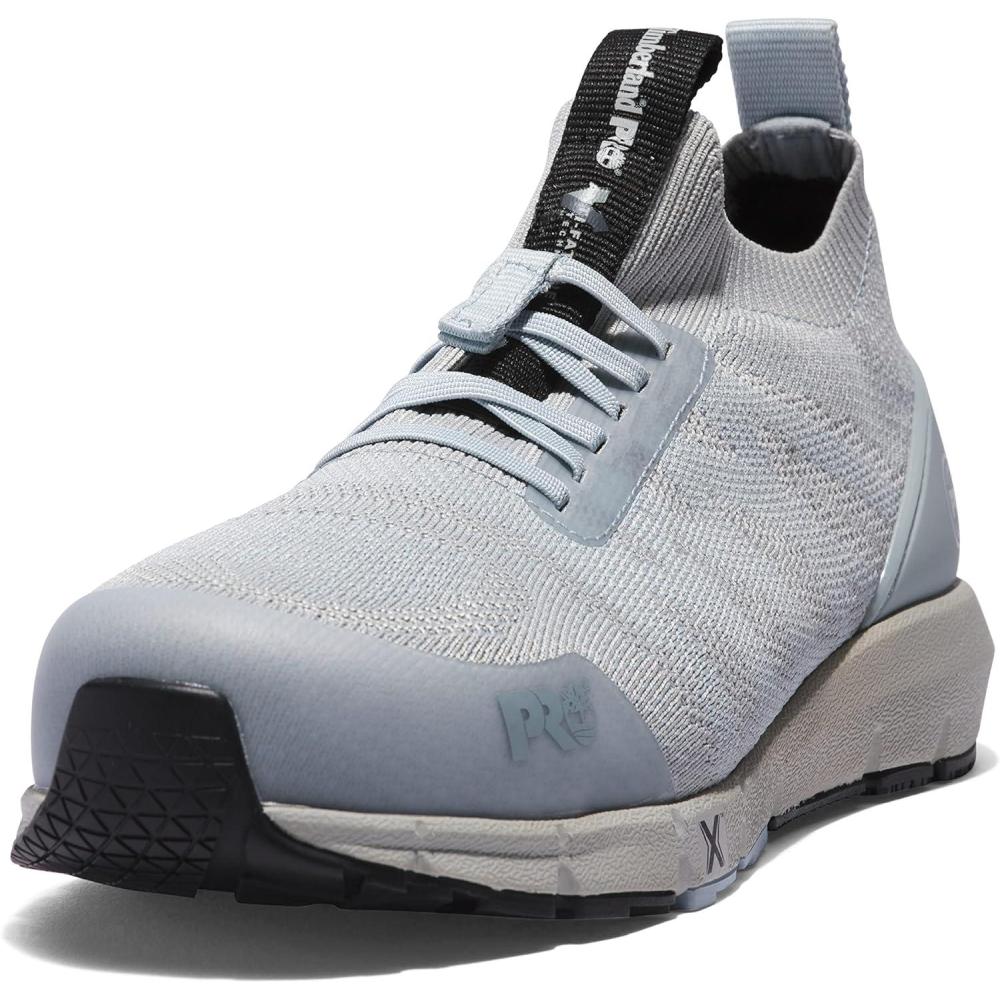 imageTimberland PRO Mens Radius Knit Composite Safety Toe Industrial Athletic Work ShoeGreyBlue