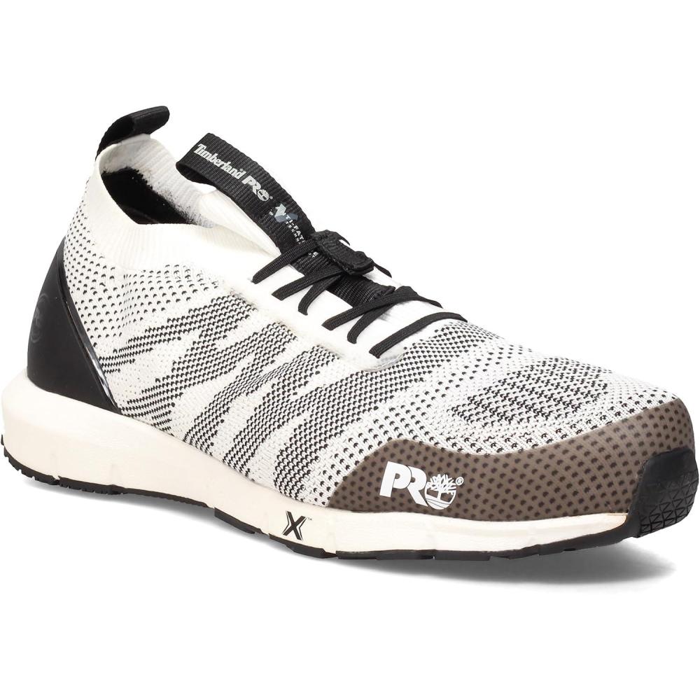imageTimberland PRO Mens Radius Knit Composite Safety Toe Industrial Athletic Work ShoeWhiteBlack