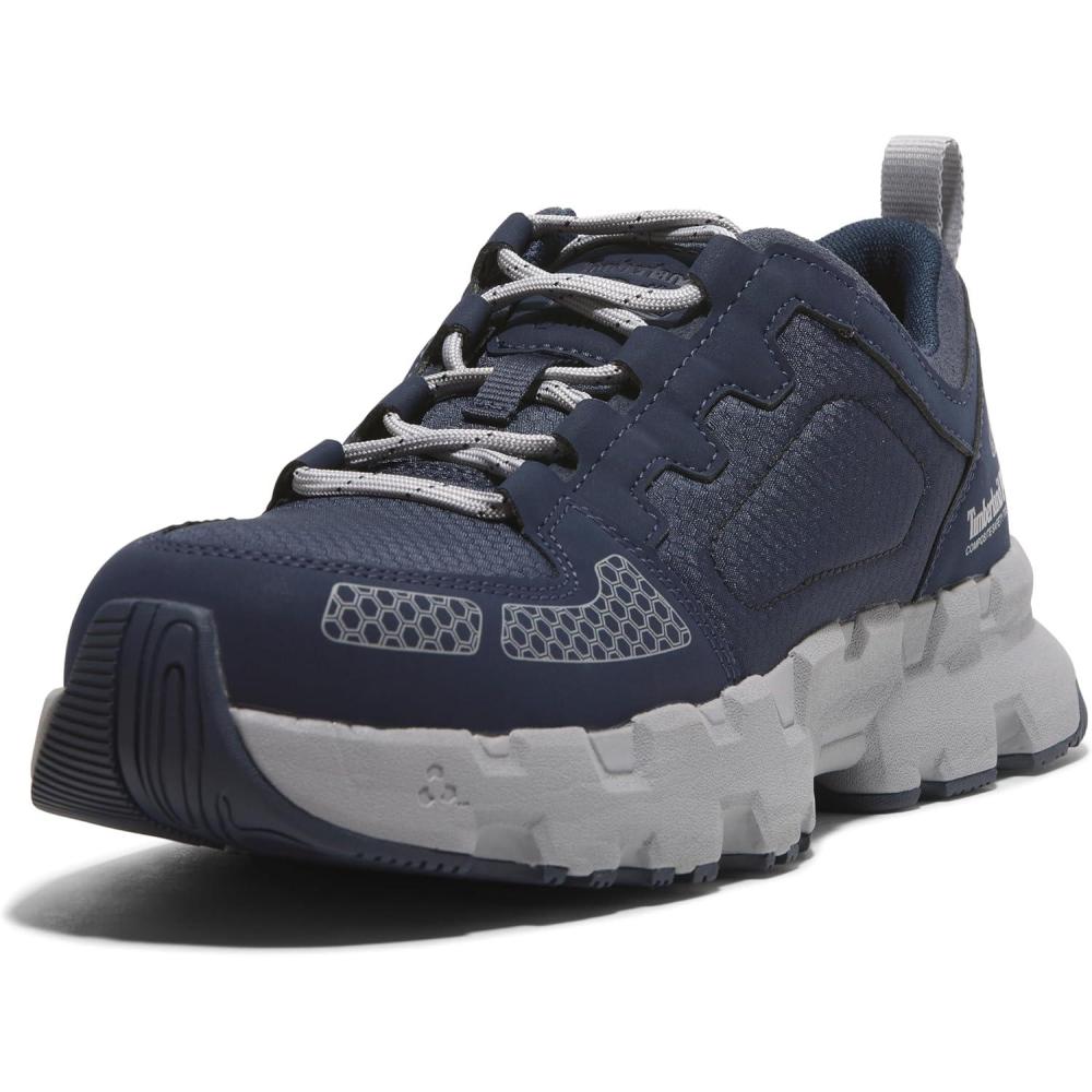 imageTimberland PRO UnisexAdult Powertrain Ev Composite Safety Toe Industrial Athletic Work ShoeNavyGrey