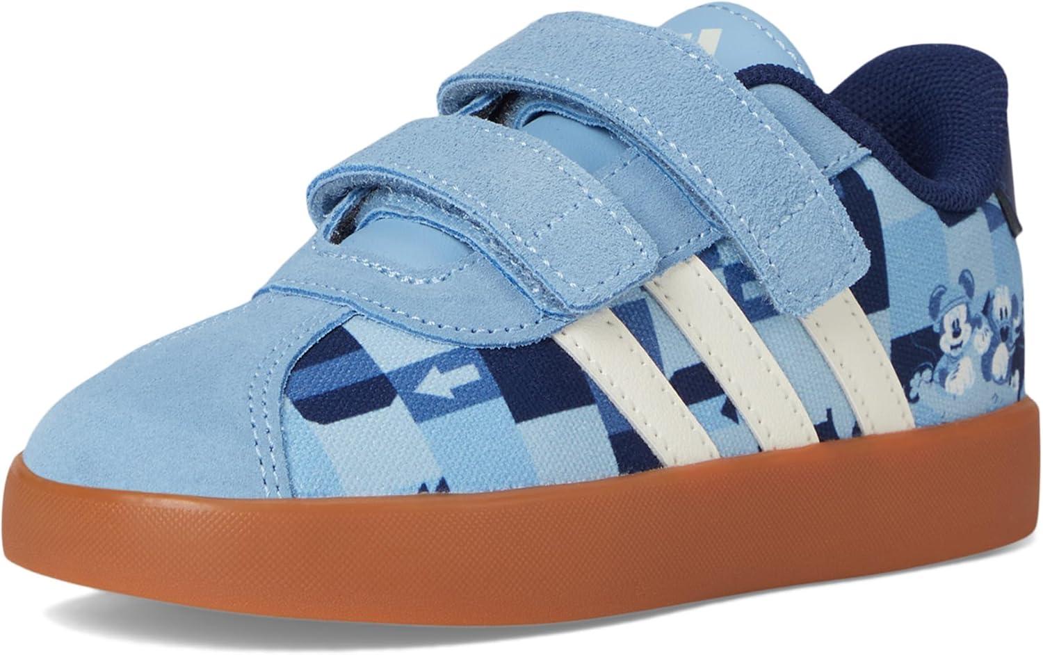 imageAdidas BabyBoys Vl Court 30 Hook ampamp Loop SneakerAsh BlueOff WhiteCrew Blue