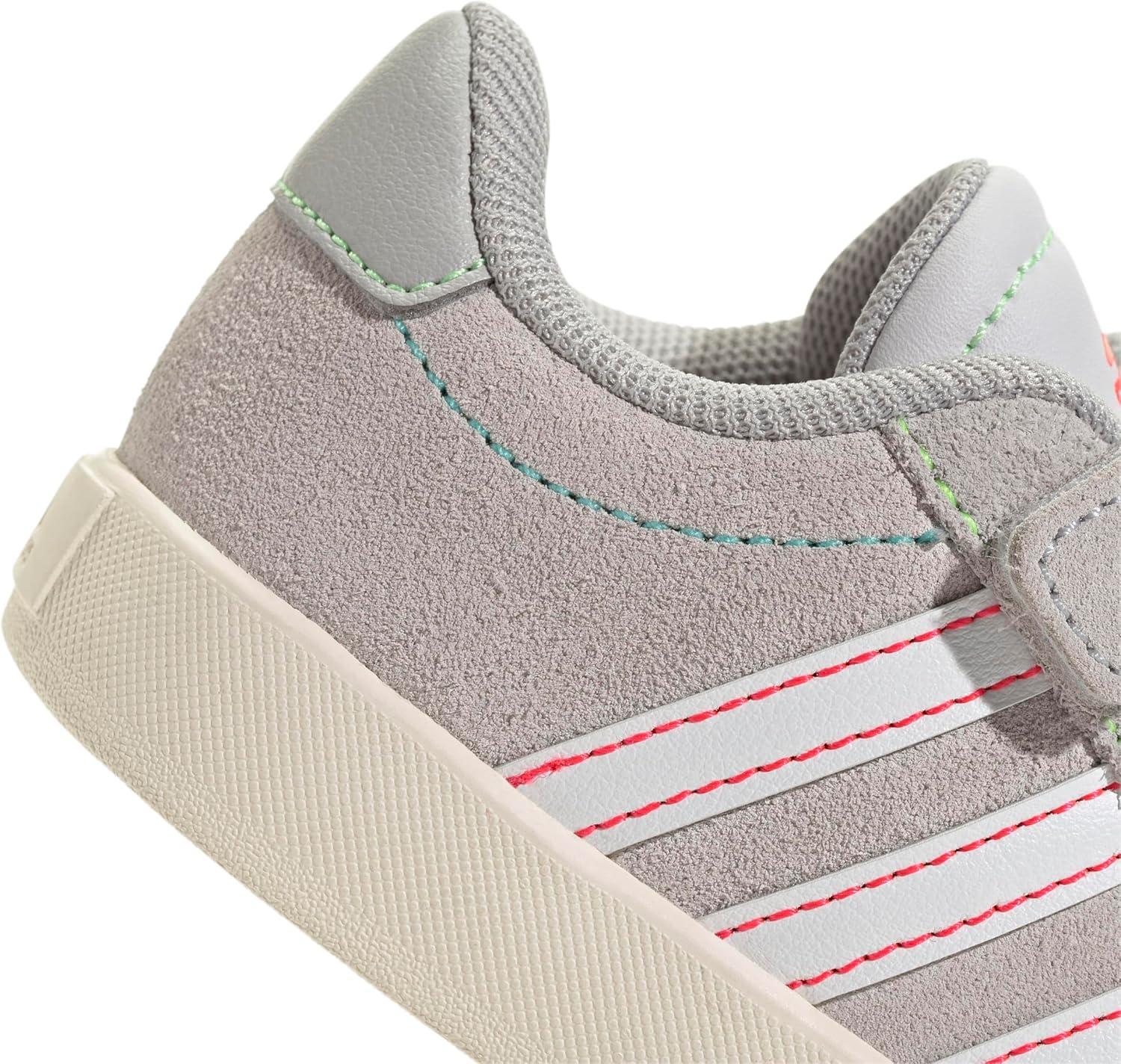 imageAdidas BabyBoys Vl Court 30 Hook ampamp Loop SneakerDash GreyWhiteLime Burst