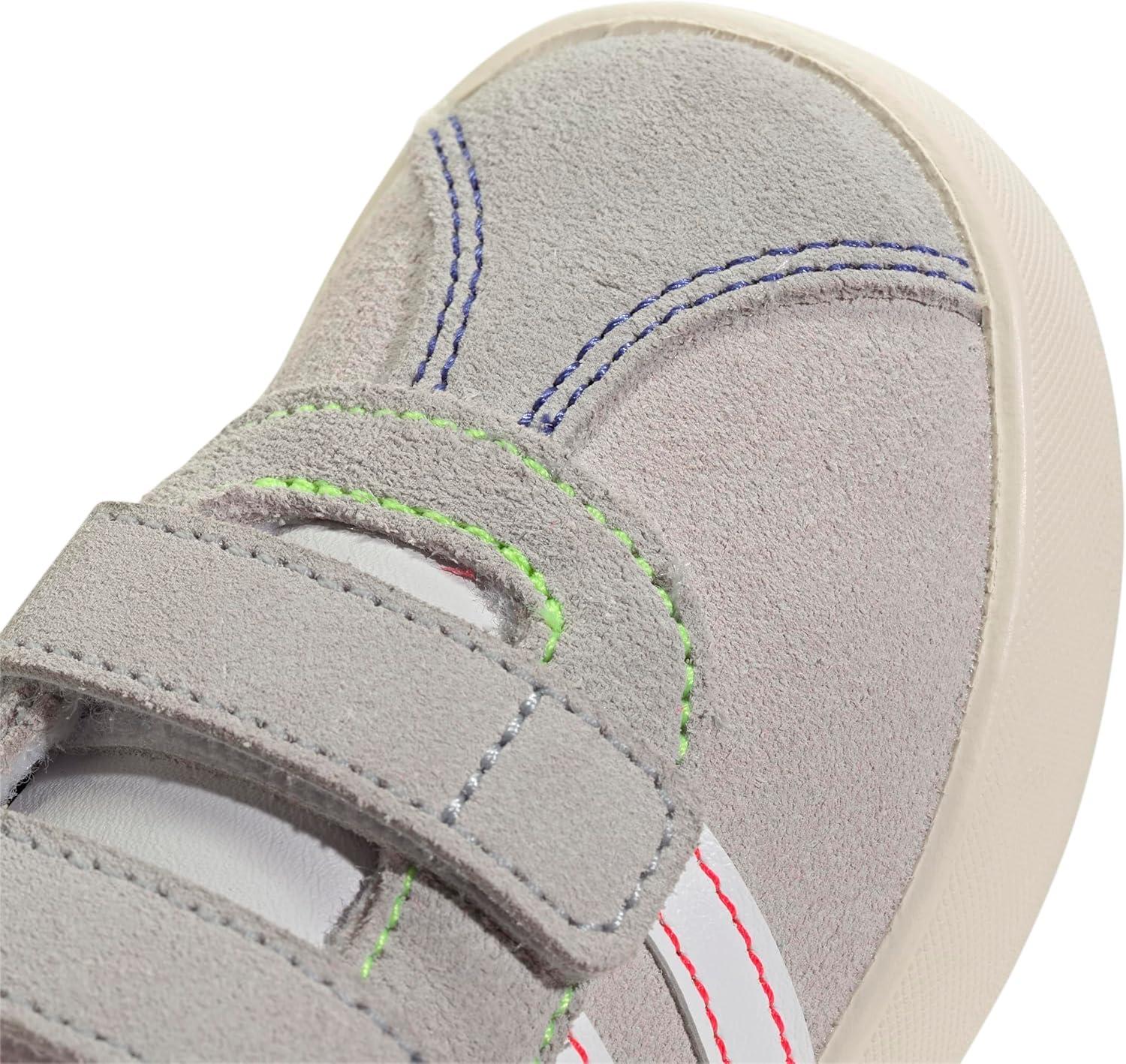 imageAdidas BabyBoys Vl Court 30 Hook ampamp Loop SneakerDash GreyWhiteLime Burst