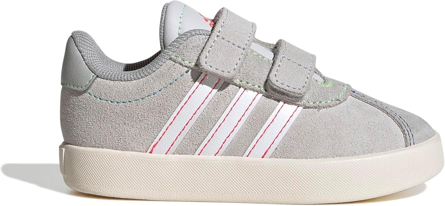 imageAdidas BabyBoys Vl Court 30 Hook ampamp Loop SneakerDash GreyWhiteLime Burst