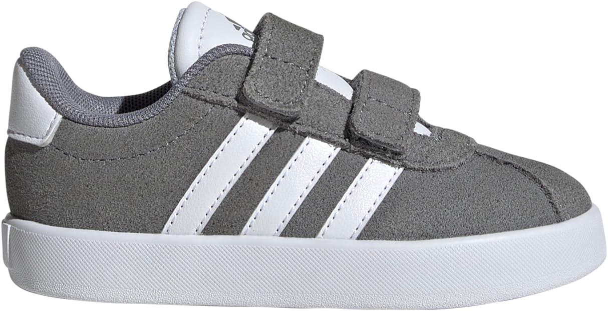imageAdidas BabyBoys Vl Court 30 Hook ampamp Loop SneakerGreyWhiteGrey