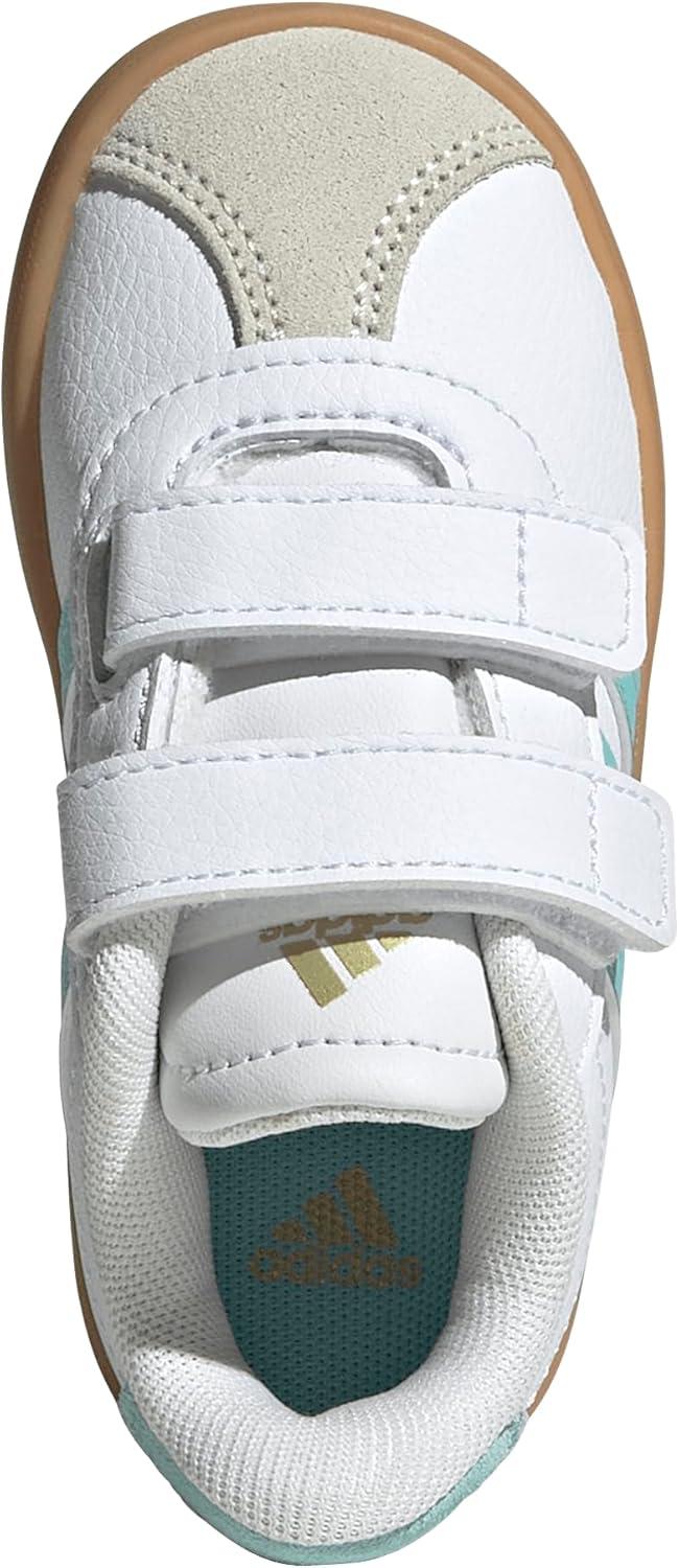 imageAdidas BabyBoys Vl Court 30 Hook ampamp Loop SneakerWhiteFlash AquaAlumina