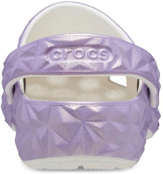 imageCrocs unisexchild Classic Geometric ClogWhiteIridescent