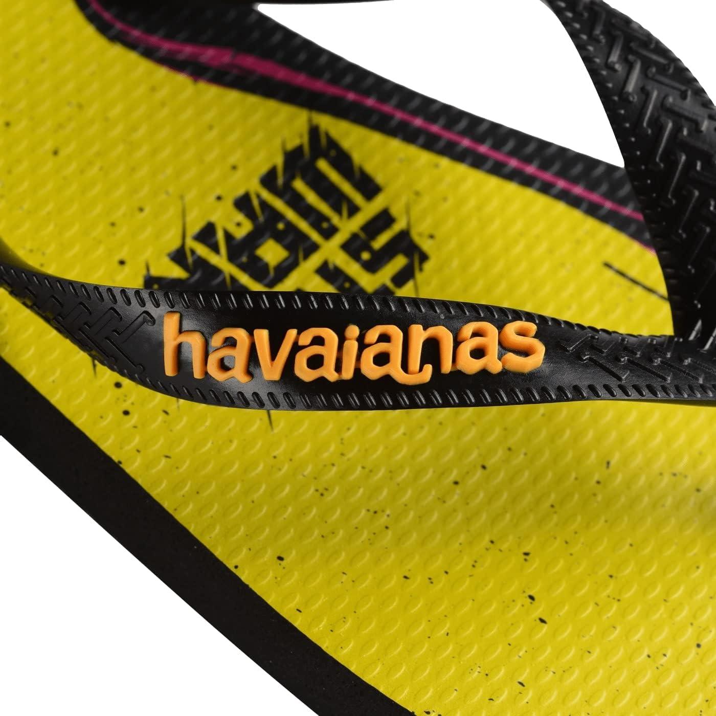imageHavaianas Boys Star Wars Flip Flop Sandal ToddlerLittle KidBig Kid BlackPop Yellow 2324 US 9 Toddler M