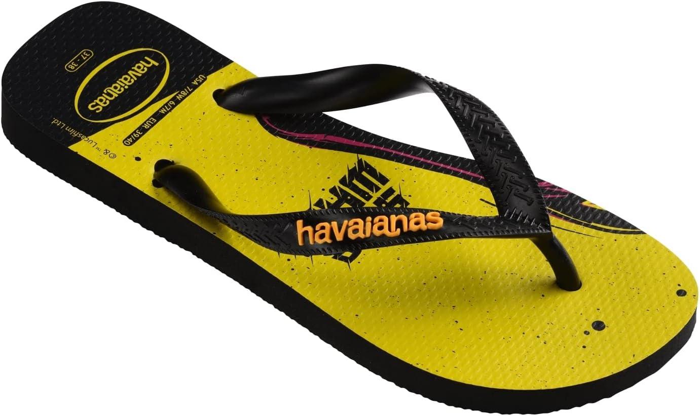 imageHavaianas Boys Star Wars Flip Flop Sandal ToddlerLittle KidBig Kid BlackPop Yellow 2324 US 9 Toddler M