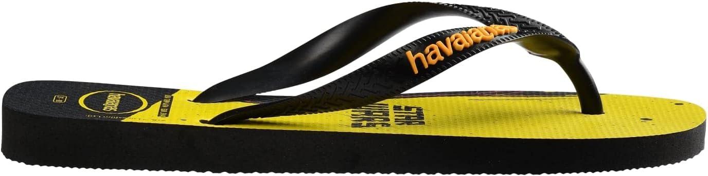 imageHavaianas Boys Star Wars Flip Flop Sandal ToddlerLittle KidBig Kid BlackPop Yellow 2324 US 9 Toddler M
