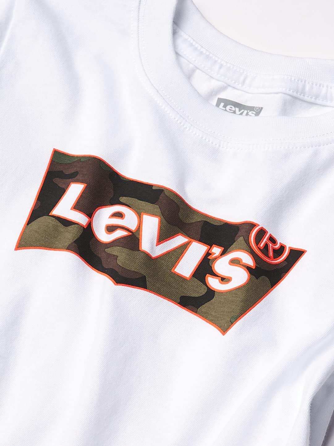 imageLevis Boys Batwing Fill TShirtWhiteCamoOrange