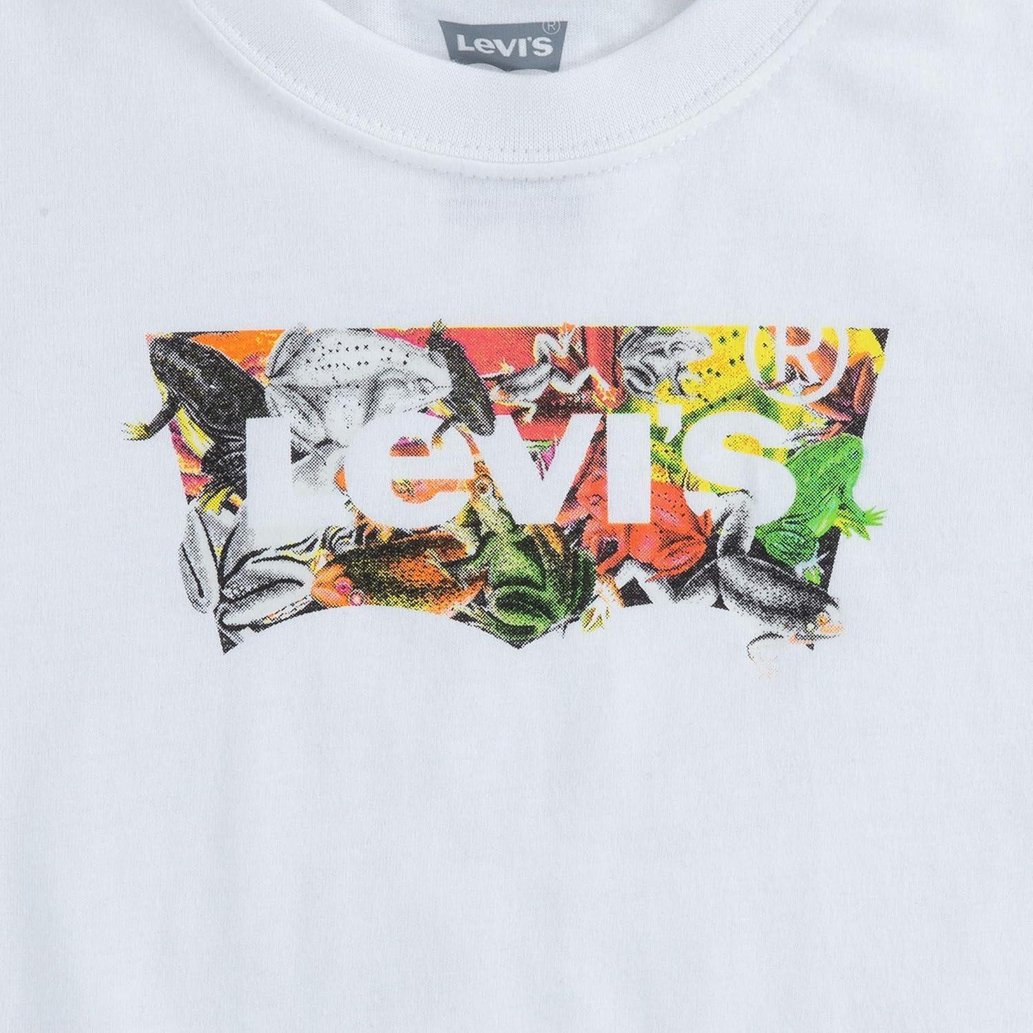 imageLevis Boys Batwing Fill TShirtWhiteFrog
