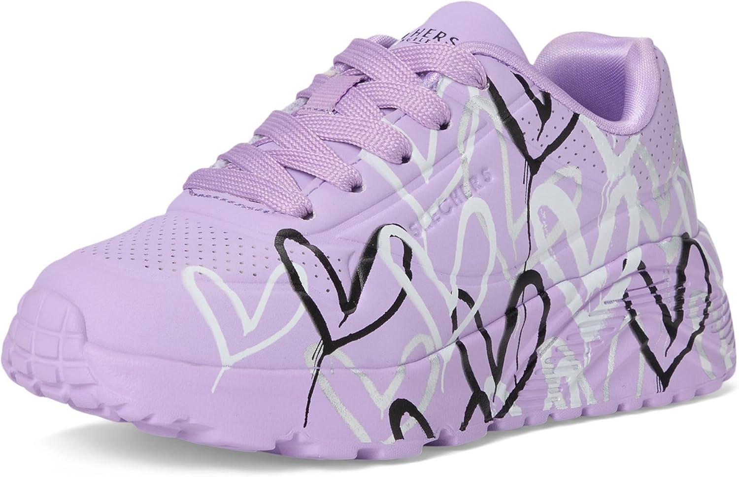 imageSkechers Womens Uno LiteMetallic Love 314067l Little Big Kid SneakerLavendarMulti